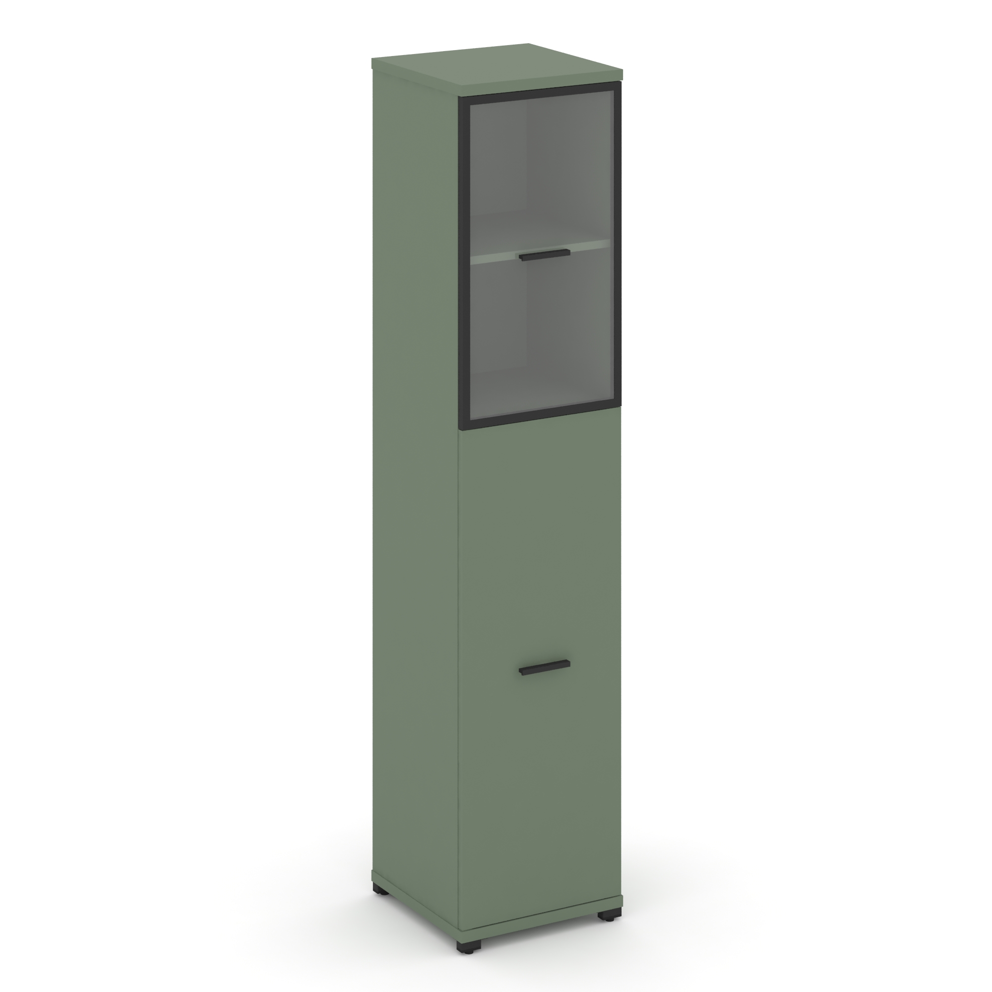 Концепт Шкаф 1 узкая секция, 5 ниш CN.STU-515 RPB B Кобо/Металл Черный/Прозрачный 420*420*1922