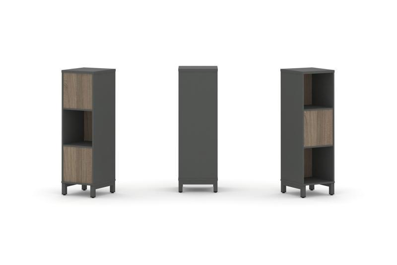 Style Project Набор стеллажа 2-х сторон., 3 яр. SN.NSD-311 Антрацит/Вяз Благородный/Металл Антрацит