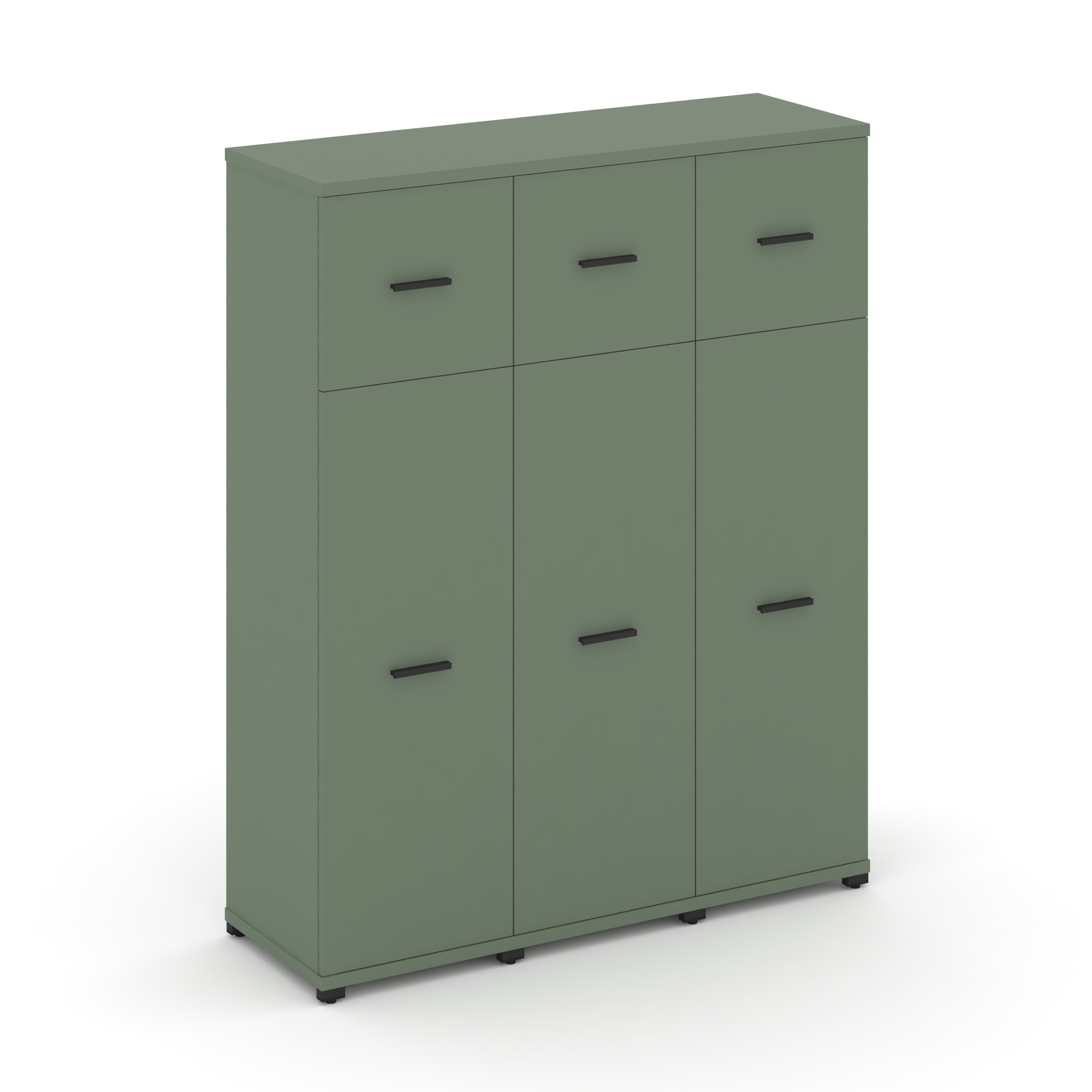 Концепт Шкаф 3 узкие секции, 4 ниши CN.STU-434 B Кобо/Металл Черный 1252*420*1554