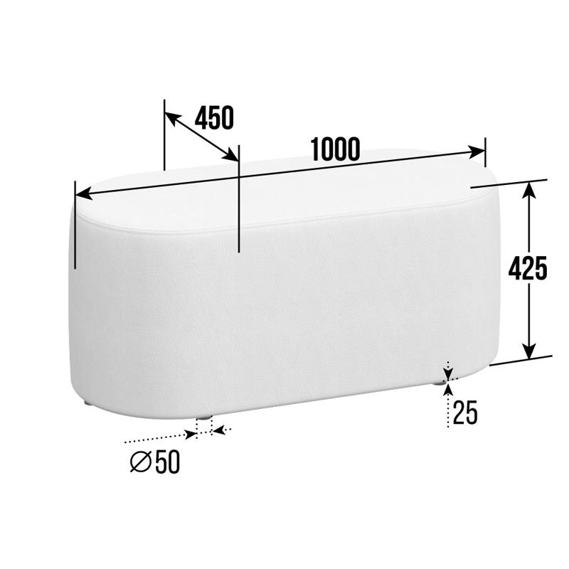 Вермонт Пуфик PV-BB3 Latte Lux 412 1000*450*425