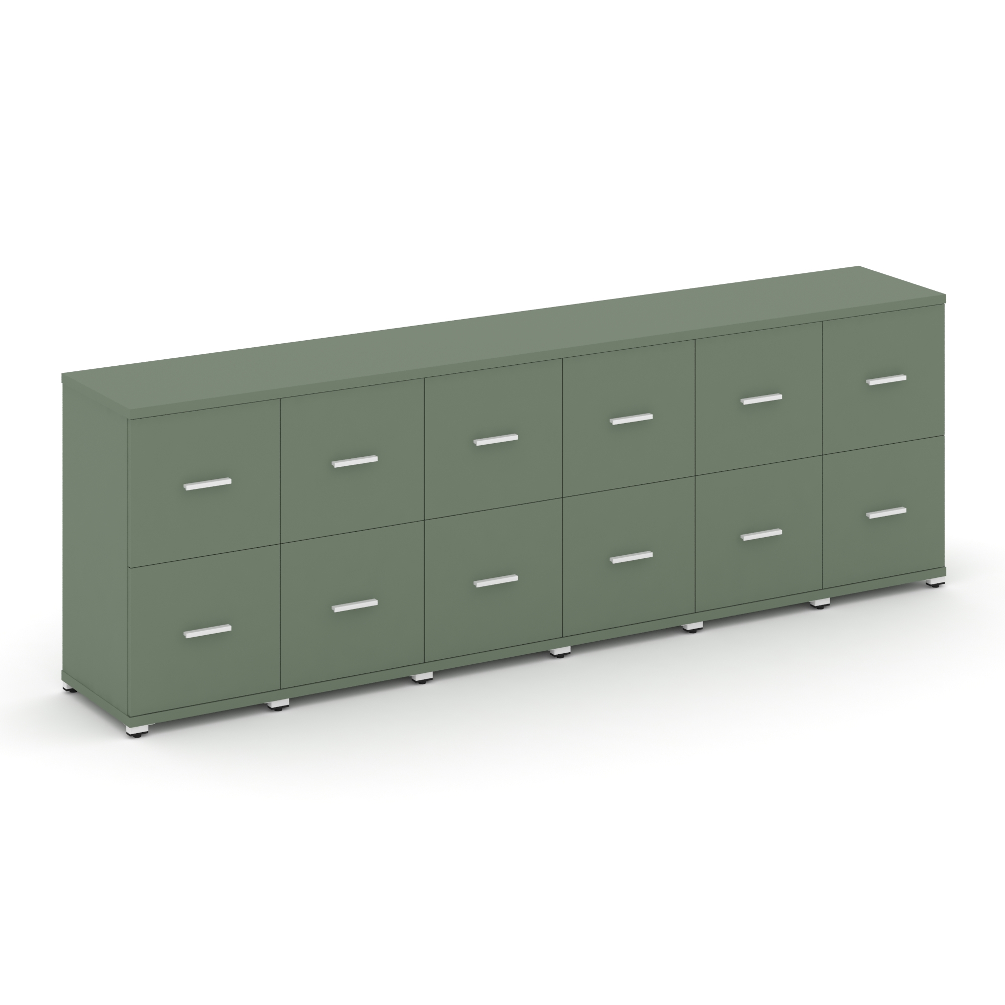 Концепт Шкаф 6 узких секций, 2 ниши CN.STU-262 W Кобо/Металл Белый 2500*420*818