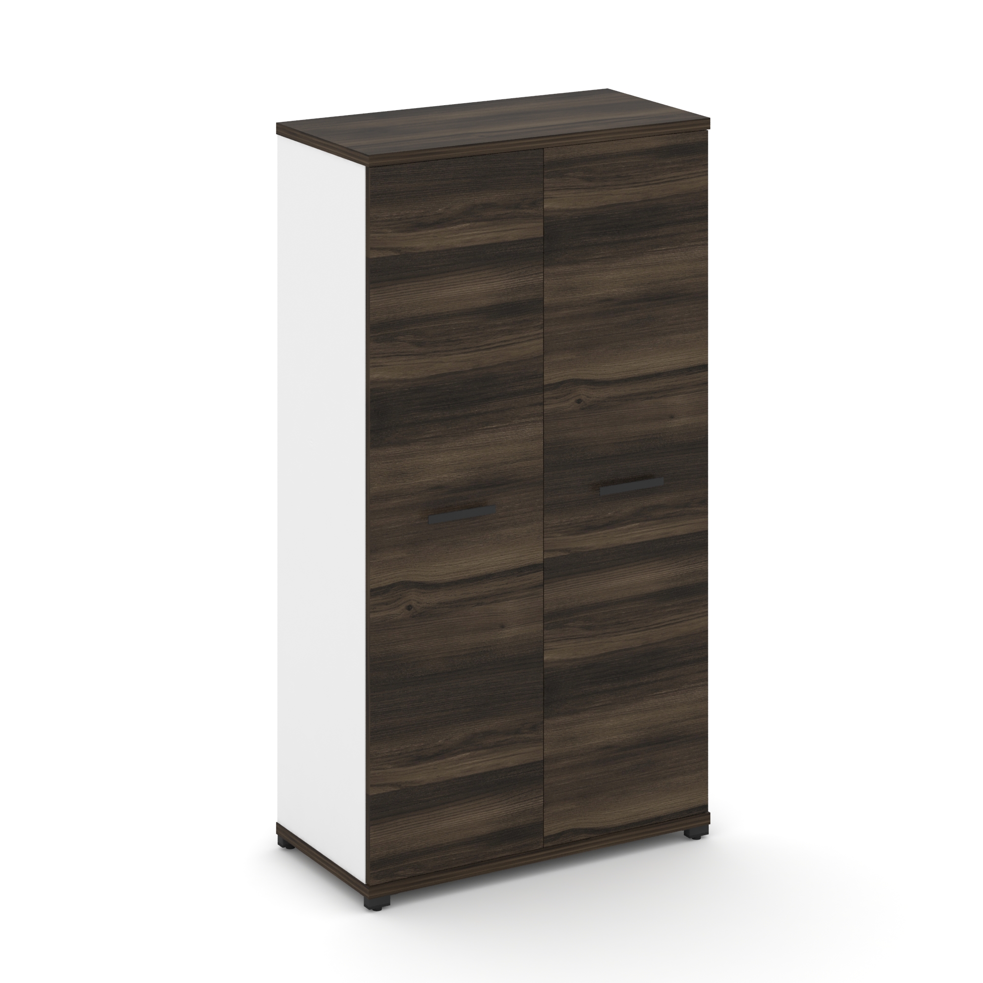 Концепт Шкаф 1 широкая секция, 4 ниши CN.STS-416 B Дуб Мали/Белый Бриллиант/Металл Черный 836*420*15