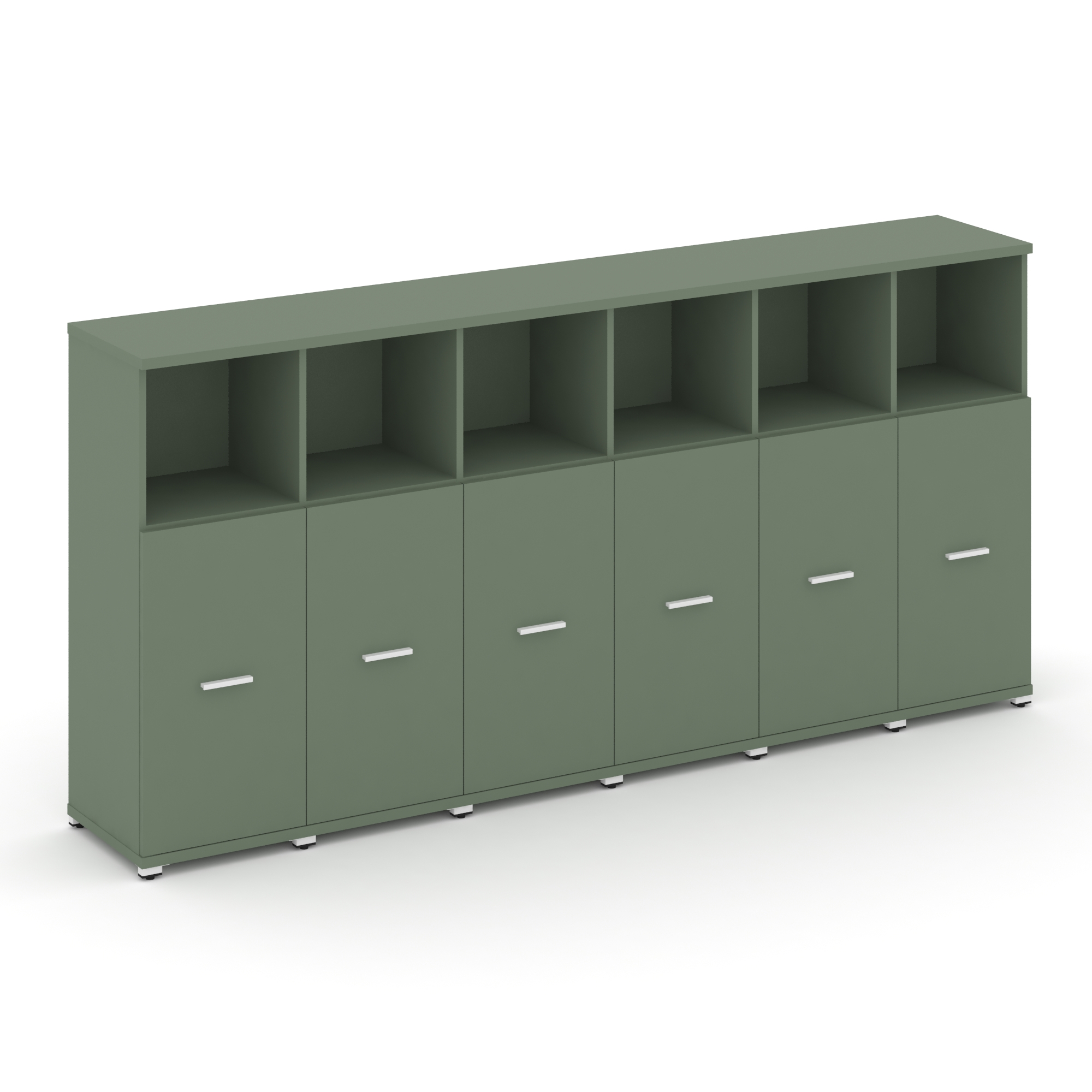 Концепт Шкаф 6 узких секций, 3 ниши CN.STU-363 W Кобо/Металл Белый 2500*420*1186