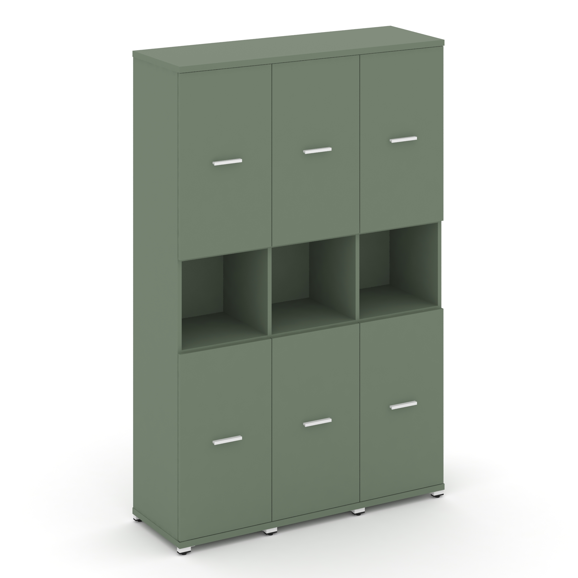Концепт Шкаф 3 узкие секции, 5 ниш CN.STU-533 W Кобо/Металл Белый 1252*420*1922