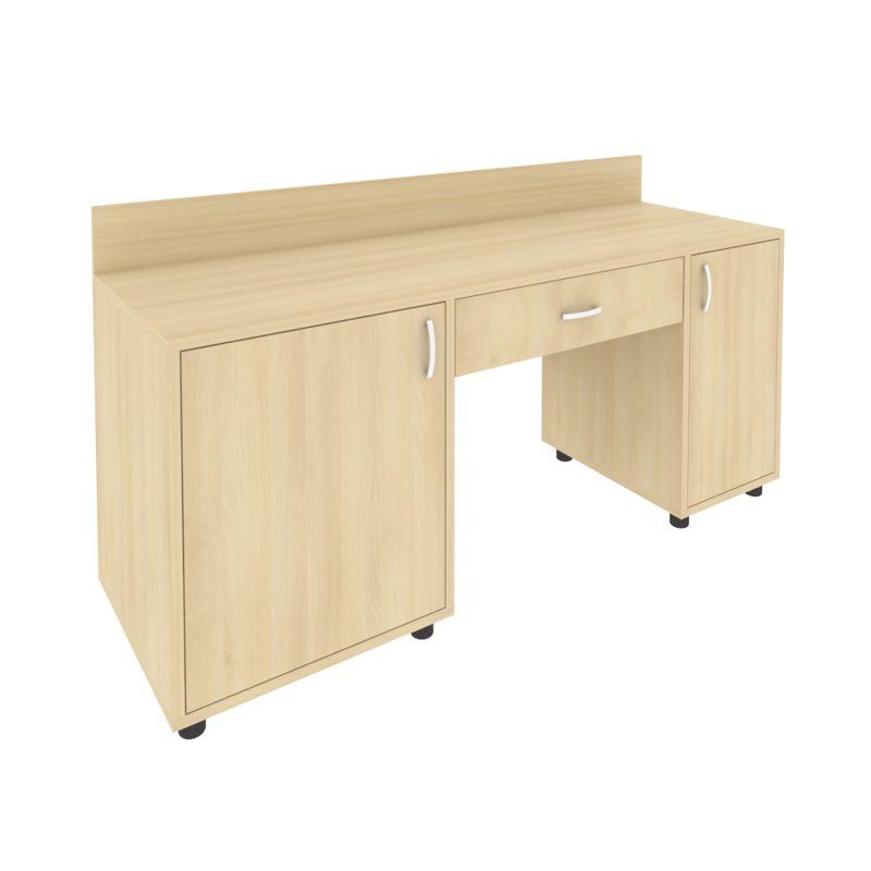 Лайт Стол с 2-мя тумбами и бортиком С-СТ-170 (L) Акация Лорка 1700*550*750