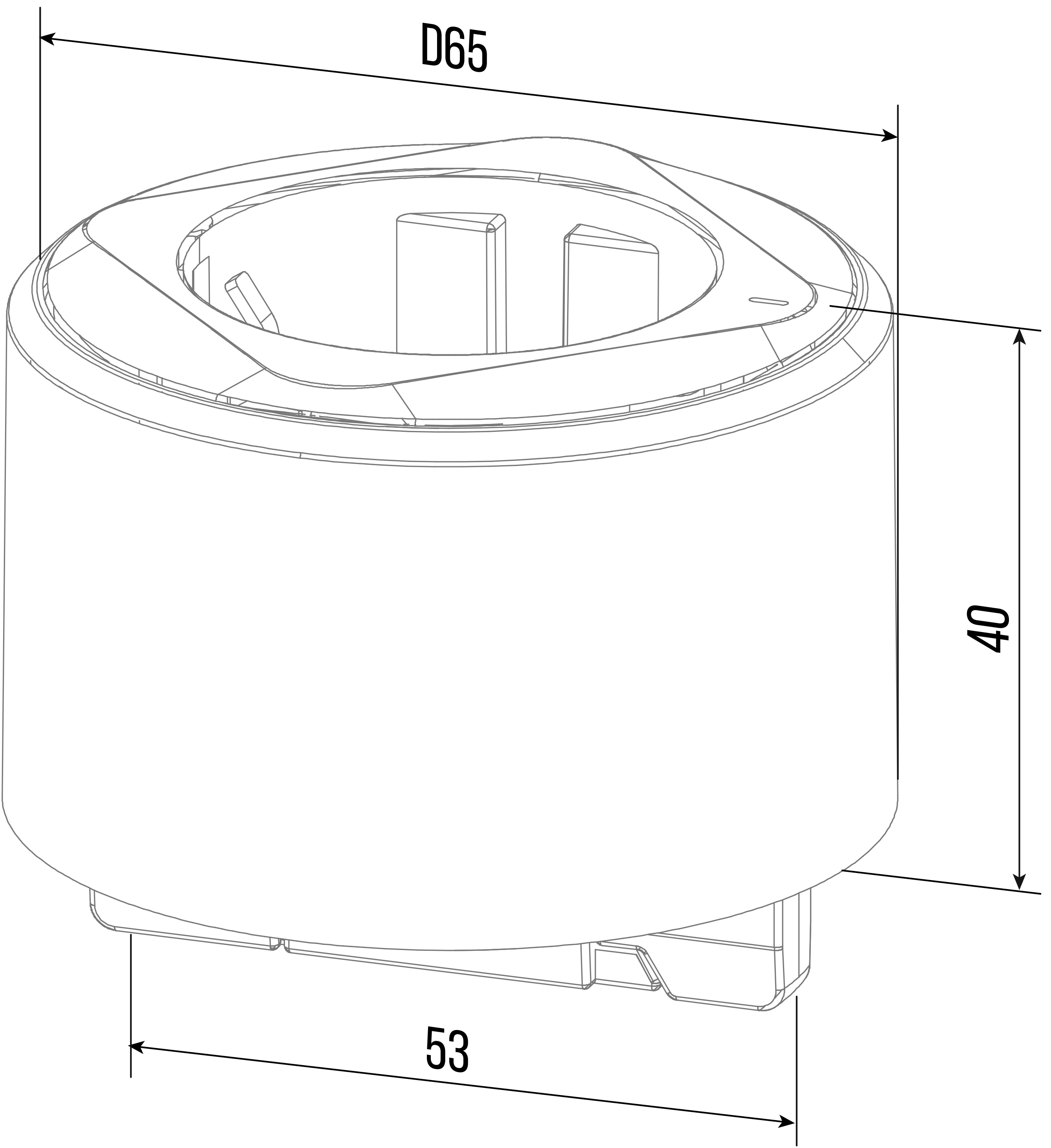 Электрификация Адаптер трековой розетки T6R-B.N Черный d65