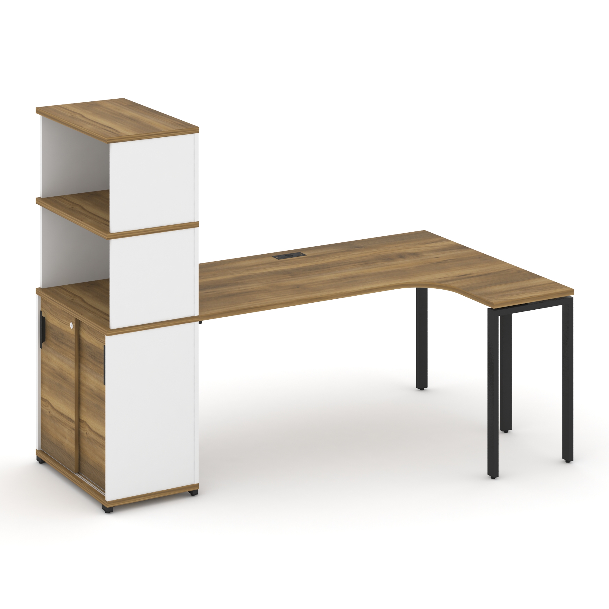 Концепт Стол эргономичный с опорным шкафом-купе с надставкой выс.  CN.SA-222(R) B Сандал Янтарный/Бе