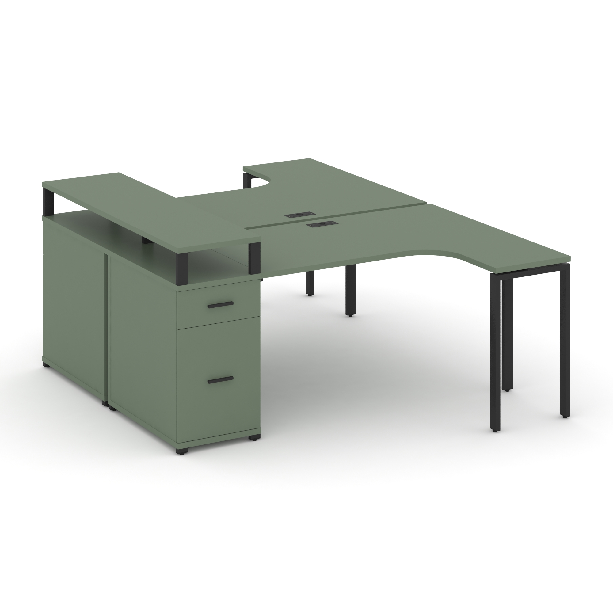 Концепт Рабочая станция CN.DSA-407 B Кобо/Металл Черный 1800*1180*917