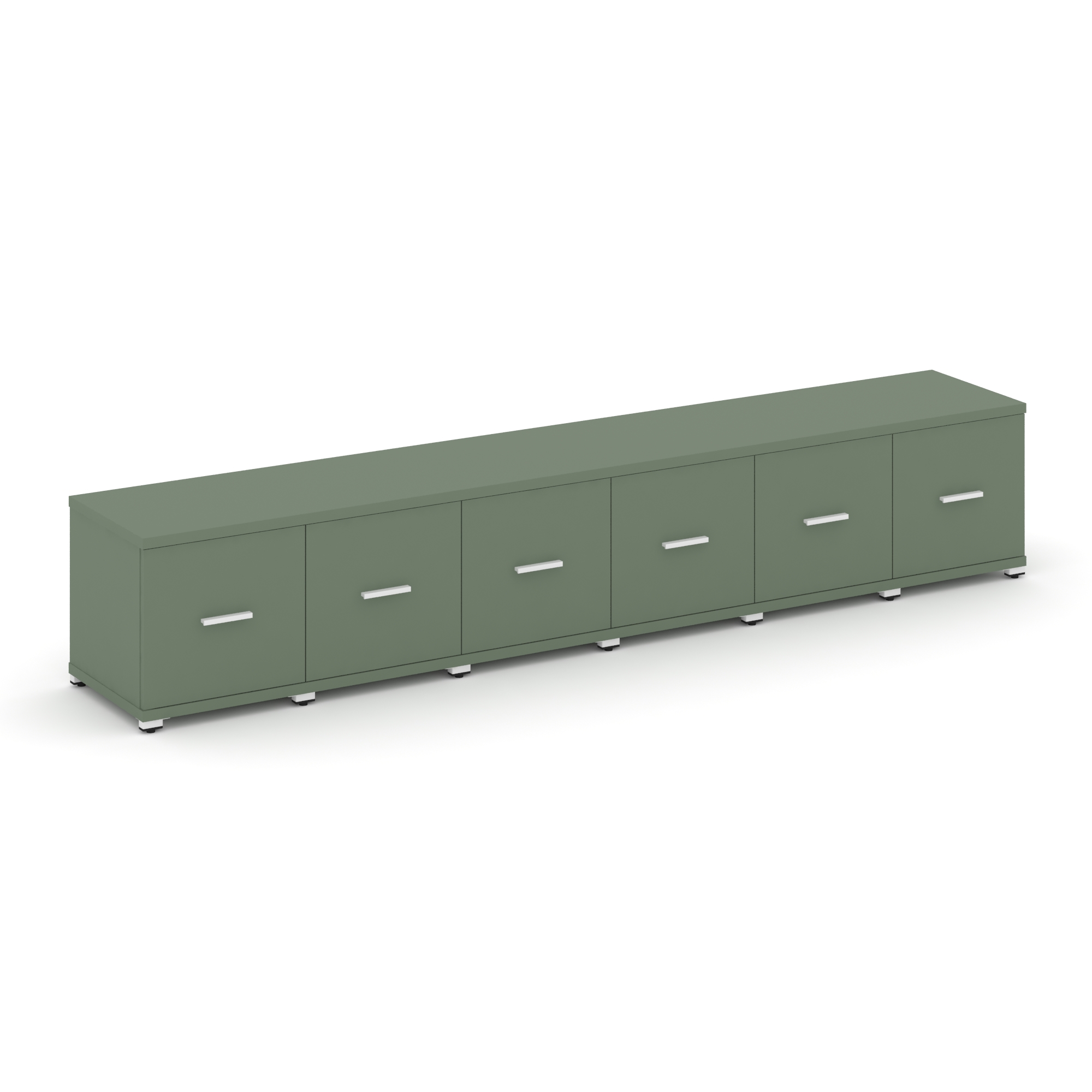 Концепт Шкаф 6 узких секций, 1 ниша CN.STU-163 W Кобо/Металл Белый 2500*420*450