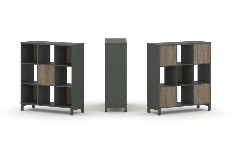 Style Project Набор стеллажа 2-х сторон., 3 яр. SN.NSD-331 Антрацит/Вяз Благородный/Металл Антрацит