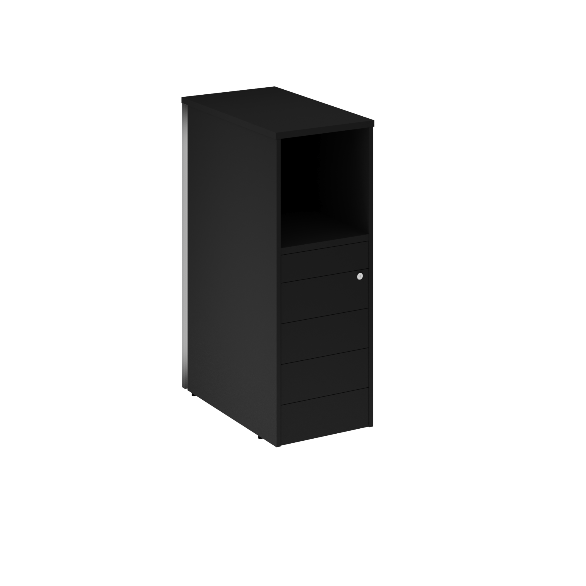 Оникс Тумба с подсветкой 5 ящиков TIP-ON завершающая, левая O.R-TV-5 TIP.S (L) Антрацит 436*767*1185